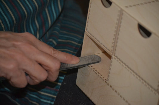 Melissa working on Drawer Cube